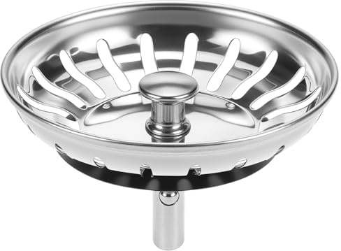 QWORK® abflussstopfen küchenspüle 82 mm, Edelstahl 304, passend für spülbecken mit einem Durchmesser von 82.3–84 mm