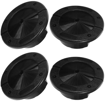 UTHCLO Pasacables Ignífugo Cepillo para Suelos Técnicos Caja Pasacables Negra de 4 Piezas 145 MM Antipolvo y Antiestática Adecuado para Gestión de Cables en Centros de Datos y Salas