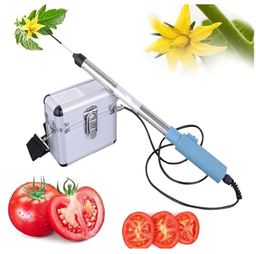 IXPIUZB Máquina polinizadora eléctrica de tomate para jardín, herramienta polinizadora de tomate vibratoria eléctrica recargable 4800r/min con correa para cultivos de invernadero como tomates y fresas