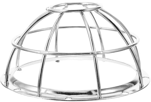 ULTECHNOVO Detector Guard Cover Metal Cage with Security Mesh and Silver Base 106-132Mm Head Protector for Office and Home Alarm Devices