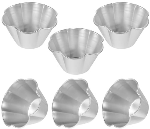 NESTINGHO 6pezzi Stampi per Dolci in Alluminio Lega Mini Tortiere per Budino e Cupcake Stampo per Pasticceria Resistente e Facile da Sformare per Dolci da Forno e Dessert Creativi