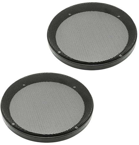 tomzz Audio 2800-002 Lautsprecher Gitter Grill für 165mm DIN Lautsprecher schwarz 2-teilig Kunststoffring mit Metallgitter Satz