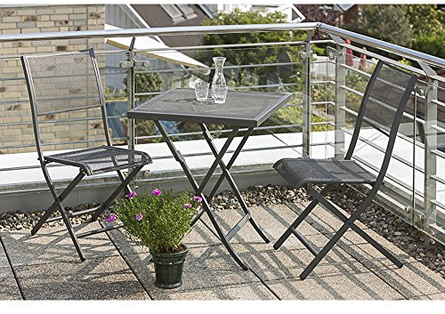 MERXX Balkonmöbel-Set Samos 3-TLG. Klappstuhl und Tisch