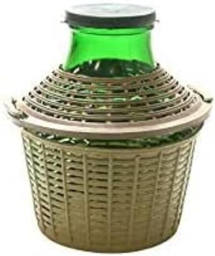 Home 1900120 - Damigiana de cristal de boca ancha, cesta de plástico, 20 litros