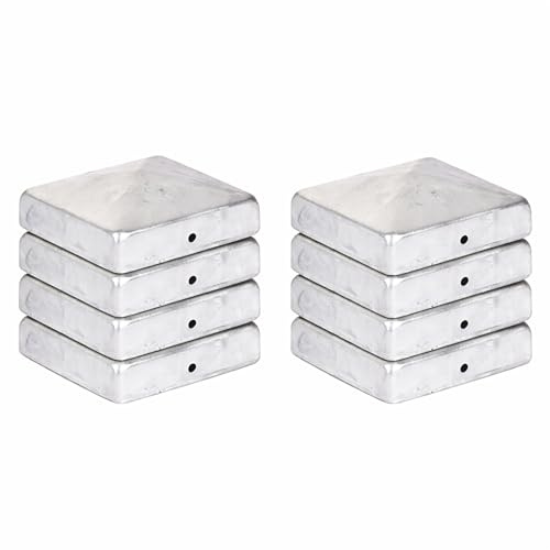 8 x Pfostenkappe Pyramide 71 x 71 mm – Feuerverzinkter Stahl, wetterfest – für Holzpfosten 70 x 70 mm – inkl. Befestigungslöcher