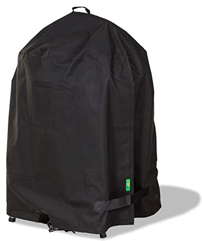 Mehr Garten Kugelgrill Abdeckung wetterfest, Ø55x64 cm, schwarz, Oxford 600D Gewebe, Grillabdeckung wasserdicht und UV-beständig, Abdeckhaube für Rundgrill