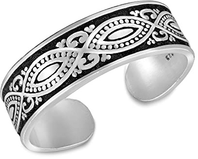 Dekorativ balinesisk marquise design .925 sterling silver tåring eller rosa ring