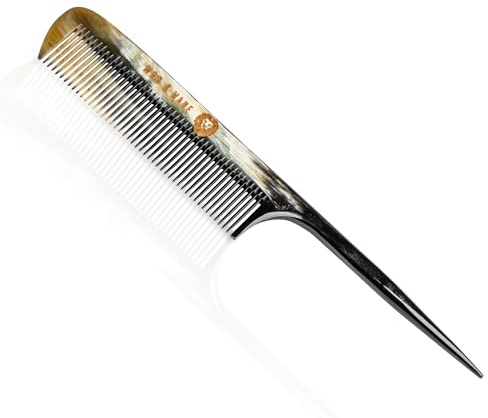 Premium Handmade 100% Oxhorn Anti-static Rat Tail Fine Tooth Comb for Women & Men
