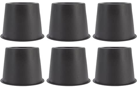 lyrlody 6Pcs Furniture Riser, Square Plastic Table Sofa Riser Bed Lifts Risers Chair Desk Raising Blocks Mats Cabinet Table Feet Pad Anti Vibration Pads for Armchairs Couches Dorm Black 13x10cm