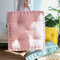 NeuWee Cuscino da Pavimento, Cuscino per Sedia Quadrato con Maniglia, Cuscino da Pavimento Confortevole e Traspirante Interni ed Esterno, Cuscino Pavimento Trapuntato, 40×40×10 cm, Rosa