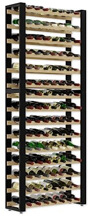Lenmar Serie RW Weinregal aus Holz für Flaschen, LOFT, Flaschen, Wein, Flaschenregal, Kellerregal, Regale, Flaschenhalter, Weinständer … (LOFT 105, 195 x 84 x 27, 105 Flaschen), Natur + Schwarz