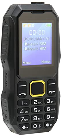 1,8-Zoll-2G-Handy, GSM-entsperrtes Dual-SIM-Handy für Senioren, 5800-mAh-Akku, Große Tasten (Schwarz)
