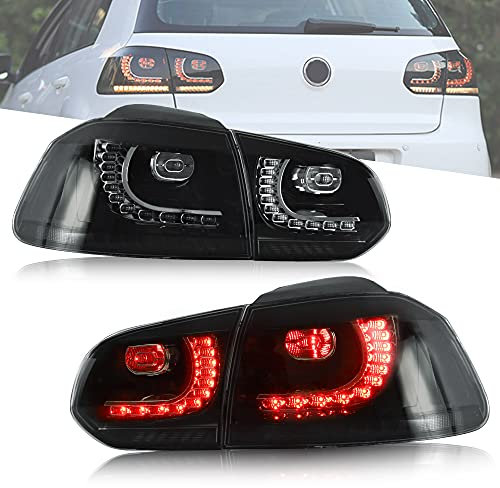 VLAND Rückleuchten Kompatibel für Golf 6 Golf MK6 GTI GTD R TSI TDI 2008-2013, Nicht für Cabrio - Schwarz