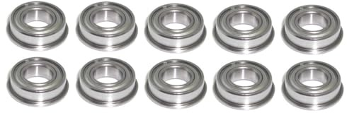 Flanschlager 8x16x5 mm - F688 ZZ metallgedichtet 10 Stück - rcbay | Chromstahl Miniatur Kugellager mit Flansch für 8mm Welle