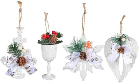 KONTONTY 4 Stücke Weihnachtsdeko Hängende Tannenzapfen Anhänger Für Baum Innenbereich Dekoration Kunststoffanhänger