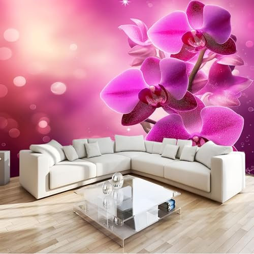 Fototapete Orchidee Lila Farbverlauf 350x256 cm Tapete Wandtapete Wanddeko Design Mustertapete Wand Dekoration Wohnzimmer Schlafzimmer Büro Flur