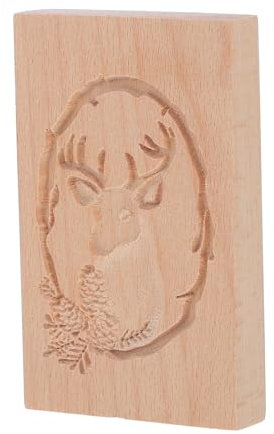 LABRIMP Reindeer Cookie Cutters Christmas Set Wooden Cookie Molds Biscuit Press Stamps DIY Baking Tools