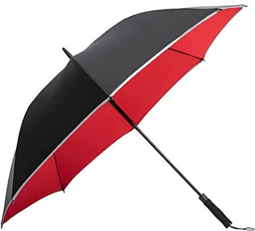 Snowflyk Regenschirme, Golfschirm, automatischer Stockschirm, offen, übergroßer Doppeldach-Regenschirm, belüfteter Regenschirm (rot, 90 cm)