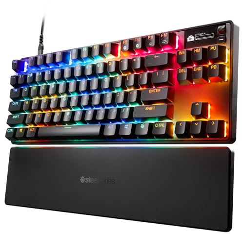 SteelSeries Apex Pro TKL Gen 3 - Teclado Mecanico Gaming - HyperMagnetic Interruptores OmniPoint 3.0 - Accionamiento Ajustable - Rapid Trigger - Preajustes - Rapid Tap - RGB - OLED - US QWERTY
