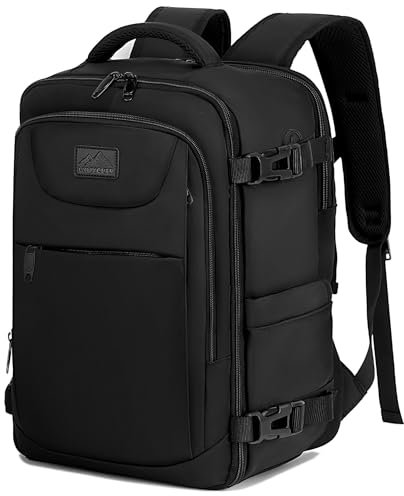 LYNXCHER Handgepäck Rucksack 40x20x25 Klein für Ryanair,Travel Rucksack Bag Reiserucksack für Flugzeug Mit 14 Zoll Laptop, Eurowings für Damen Herren Schwarz