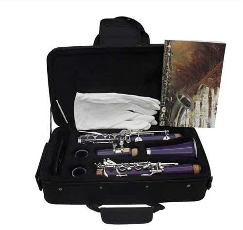 Anfänger Klarinette Klarinette Bb-Klarinette 17 Tasten 6 Ringe Lila Klarinette Professionelle Musikinstrumente(A)