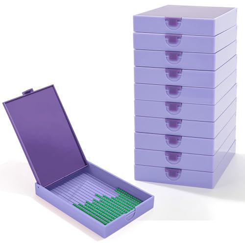 CATEARED 2-in-1 Stapelbare Diamant-Malerei-Tabletts mit Deckel, Aufbewahrungsbehälter für Diamantmalerei, Bastel- und Perlen-Aufbewahrungsbehälter (Hellesviolett, 10 Piece Tray Kit)