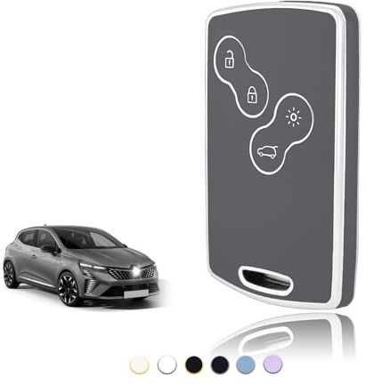 TOOMUME Funda Llave, Carcasa Llave Tarjeta Apto para Renault Scenic Clio Laguna Megane Zoe Captur Duster Espace Fluence Koleos Kadjar Kangoo Master Sandero, Cubierta Llaves Coche Mando - Smart Key