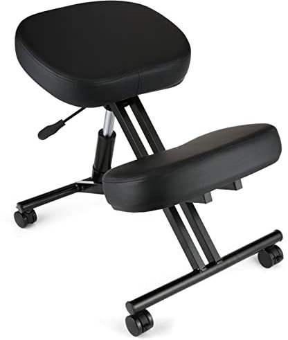 Bürostuhl, ergonomischer Kniestuhl, verstellbarer Hocker für Zuhause und Büro, mit dicken, bequemen Kissen