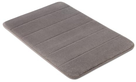 Amazon Basics Tapis de Bain Antidérapant en Mousse à mémoire de Forme, Tapis de Douche Ultra Doux, Absorbant, Séchage Rapide, Lavable en Machine, 43x61 cm, Gris Foncé