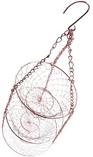 melairo 3 Tier Fruit Basket, Vegetable Kitchen Storage Basket Chain Hanging Space Saving Fruits, Plants Storage Basket(Copper)