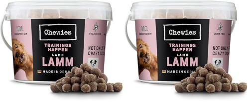 Chewies Trainingshappen Lamm - Monoprotein Snack für Hunde - 300 g - getreidefrei & zuckerfrei - Softe Leckerlies fürs Hundetraining - hypoallergen (Packung mit 2)