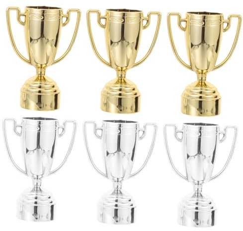 VICASKY 6 Stück Abs-trophäe Party Winzig Geburtstag Mini-trophäen Kleine Trophäe Mini -trophäe Kleiner Pokal Miniatur-trophäenspielzeug Miniaturpreise Und Trophäen Khaki