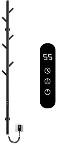 SKYLYZH Termoarredo Elettrico, Scaldasalviette Elettrico Nero, 95W, 1500x112mm, Termosifone da Parete, con Tempistica, Controllo della Temperatura, Risparmio Energetico, Impermeabile IPX5-G02 Black