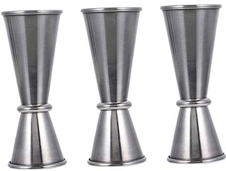FELTECHELECTR 3 pièces Doseur Cocktail INOX Double Tasses à Mesurer Bar Maison Barman Professionnel Rouille