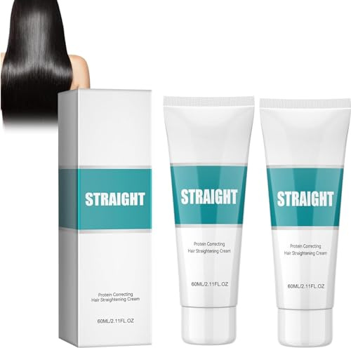 2 Stück Wadexr Haarglättungscreme,Keratin-Haarglättungscreme,Seide & Glanz Protein-Glättungscreme für lockiges Haar