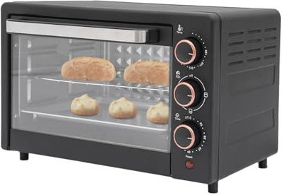 Minibackofen 22L 1000W elektrischer Minibackofen, Miniofen, Pizzaofen,120°C-250°C,60 Min Timer,Mini-Backofen mit Backblech & Grillrost für kleine Küchen & Camping