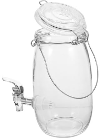 Ciieeo Dispenser Bevande e Struttura Abs con Coperchio Ermetico con Rubinetto in Vetro da 1.5l per Mantenere Freschi i Succhi