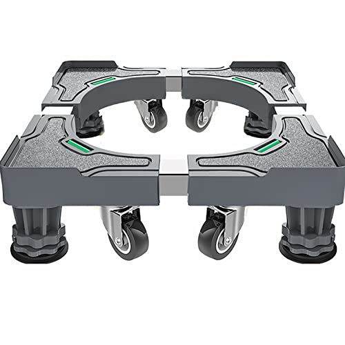 Multi-functional Movable Adjustable Base with Locking Rubber Swivel Wheels,Washing Machine Feet Pads,Anti Vibration Mat,for Washing Machine Dryer Refrigerator