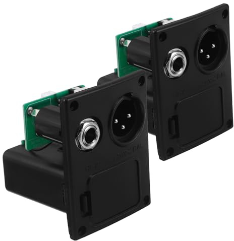 Alasum Lot de 2 Boîtiers de Piles 9V pour Micros Actifs Lc-5 Connecteur Xlr 635 MM Compartiments Robustes et Compacts Accessoires pour Guitares Basses et Micros Électriques