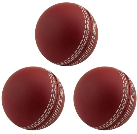 Crickėt Ball – Palla da allenamento in morbido poliuretano da 7,1 cm, riutilizzabile, per divertirsi in famiglia, 3 pezzi, palline da crickėt leggere e sicure per bambini e adulti, per giocare in