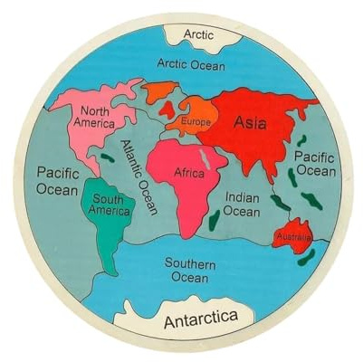 Geografie-Puzzle | Holz Kontinente Formzuordnungsspielzeug - Farbenfrohes Weltkarte Steckpuzzle - für Kinder, Mädchen, Vorschule, Kindergarten, Zuhause