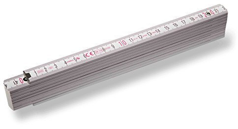 STABILA Zollstock Type 1407 GEO, 2 m, weiß, Geo-Skalierung/metrische Skala, Winkelfunktion, Stahlblechgelenke mit integrierter Stahlfeder