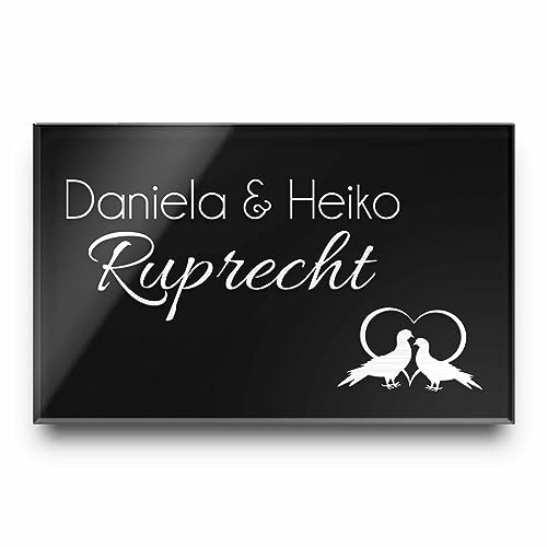 Hochglanz Acrylglas Türschild, Briefkastenschild - Klingelschilder mit personalisierter Gravur und vielen Motiven | viele verschiedene Größen ab 8x5 cm bis 40x30 cm