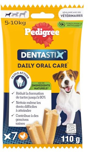 Pedigree DentaStix Daily Oral Care - Bastoncini da masticare per cani di piccola taglia - Per una buona igiene orale - 10 confezioni da 7 bastoncini