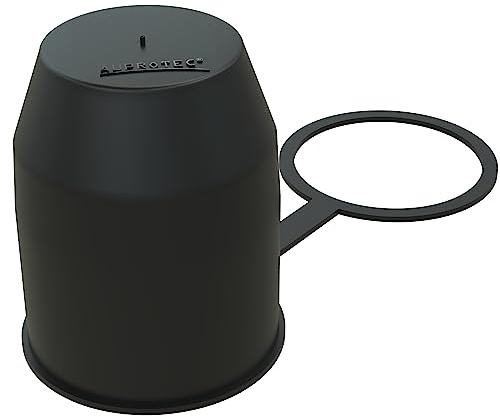 AUPROTEC Schutzkappe Anhängerkupplung mit Sicherungsring Kugelschutzkappe Abdeckkappe mit Schlaufe für Auto Kugelkopf-Kupplung schwarz