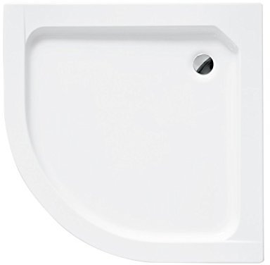 Duschkar kvartscirkel 80x80 cm ALEX integrerat akrylförkläde + fötter + avloppsarmatur fi 50 duschkar för platt duschkabin