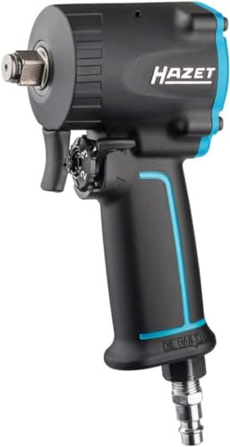 Hazet Druckluft-Schlagschrauber 9012M-1 I extra kurz - nur 80 mm, Max. Lösemoment: 1200 Nm, Vierkant 12,5 mm (1/2 Zoll), Betriebsdruck: 6,3 Bar I kompakte Bauweise für Arbeiten in beengten Räumen
