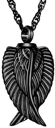 Angel Wing Cremation Necklace for Ashes Stainless Steel Urn Pendant Ashes Holder Memorial Jewelry
