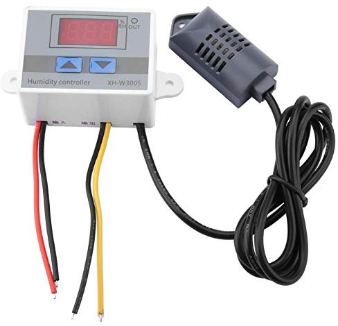 Kuuleyn Digitaler Feuchtigkeitsregler, XH-W3005 Digitaler Hygrometer-Schalter-Controller Feuchtigkeitssensor 0~99% RH 12V/24V/220V, Hygrometer-Controller(220V)