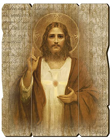 Holyart Poster und Bilder: Bild aus Holz Heiligstes Herz Jesu
